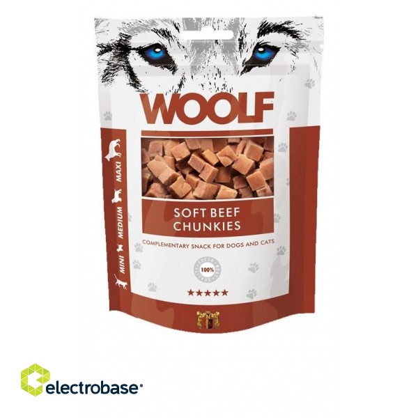 WOOLF Soft Beef chunkies - dog and cat treat - 100g