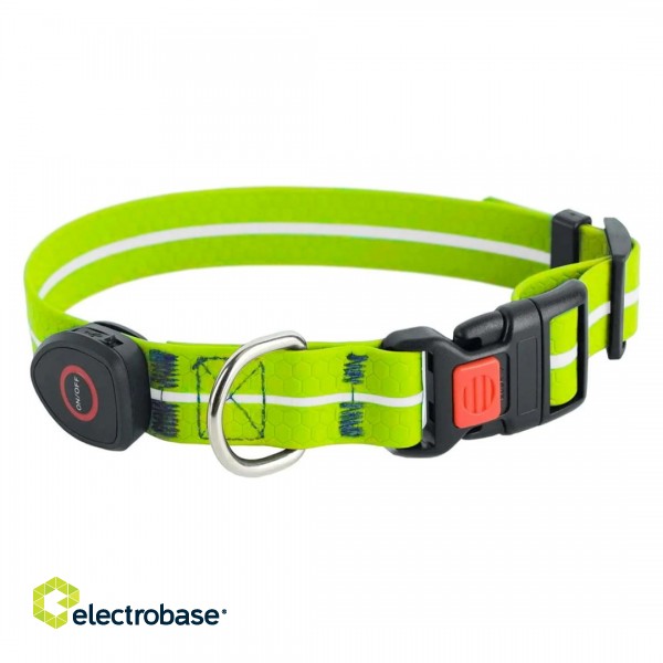 DOGGY VILLAGE Signal collar MT7116 green - LED dog collar - 60cm paveikslėlis 1