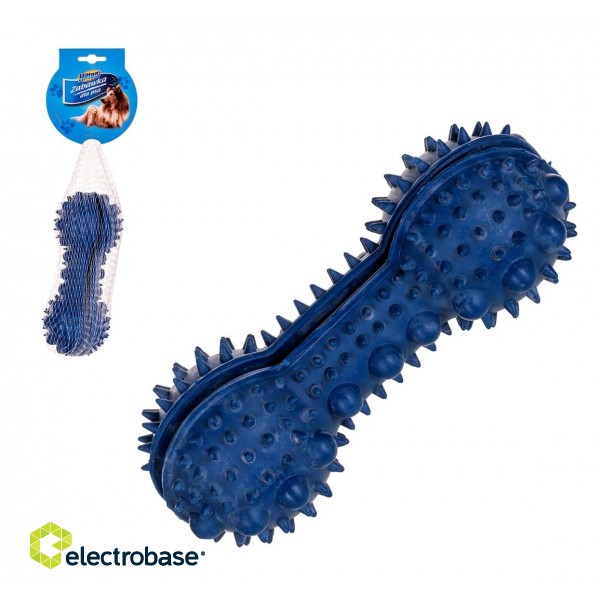 HILTON Spiked Dumbbell 15cm in Flax Rubber - dog toy - 1 piece image 1