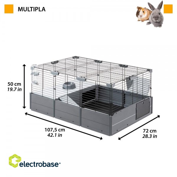 FERPLAST Multipla - Modular cage for rabbit or guinea pig - 107.5 x 72 x 50 cm image 2