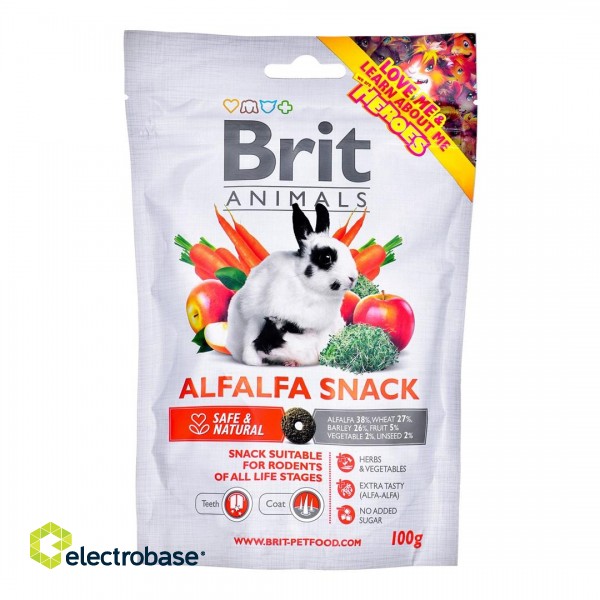 BRIT Animals Alfalfa Snack For Rodents - rodents treats - 100 g paveikslėlis 1