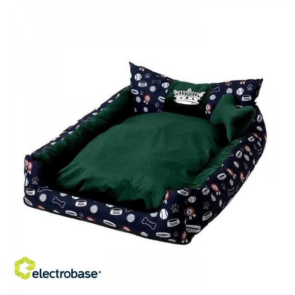 GO GIFT Dog and cat bed XL - green - 100x90x18 cm paveikslėlis 3