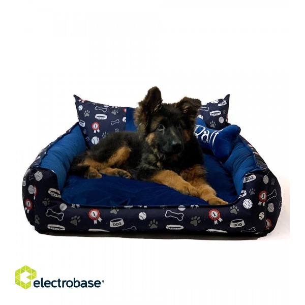 GO GIFT Dog and cat bed XXL - navy blue - 110x90x18 cm paveikslėlis 1