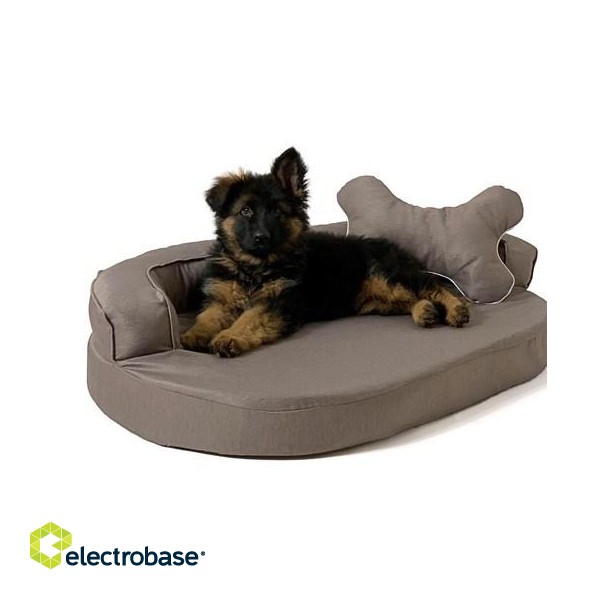 GO GIFT Oval sofa - pet bed brown - 100 x 65 x 10 cm image 1