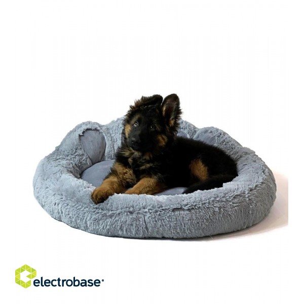 GO GIFT Dog and cat bed XXL - grey - 85x85 cm image 1