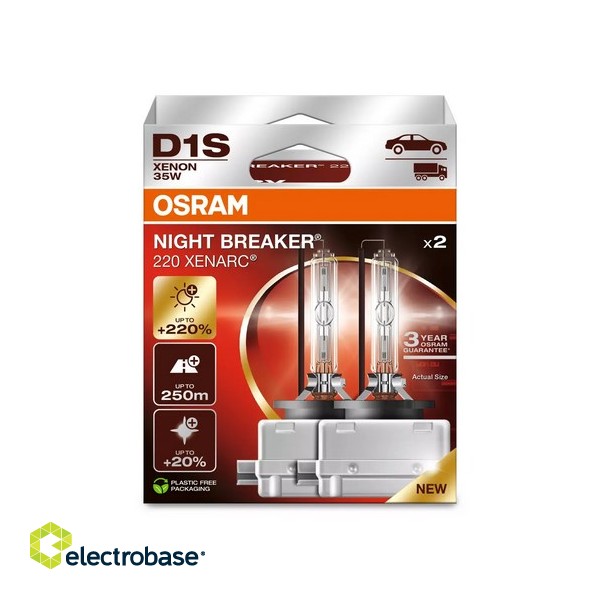 OSRAM D1S XENARC NIGHT BREAKER 220 - 3-year warranty image 1
