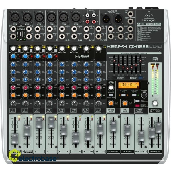 Behringer QX1222USB audio mixer 16 channels paveikslėlis 1