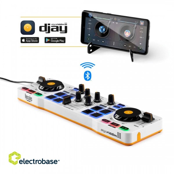 Hercules DJControl Control MIX Bluetooth Pour Smartphone et tablettes Android e 2 channels Black, White, Yellow paveikslėlis 1