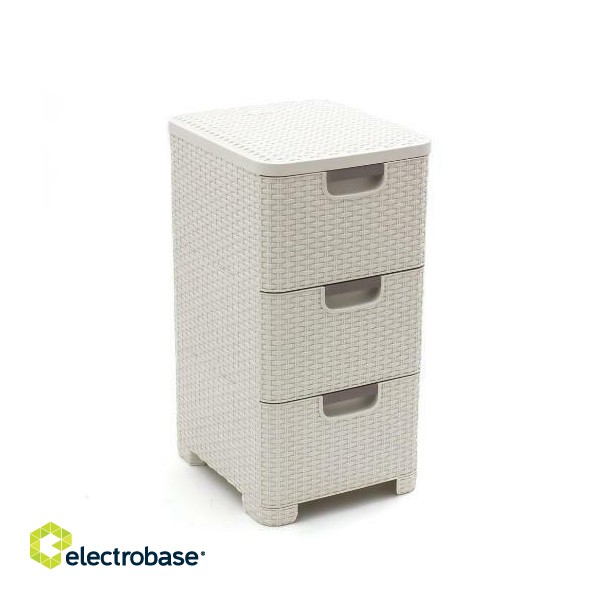 CURVER BOOKCASE WITH 3 DRAWERS 3x14L /CREAM