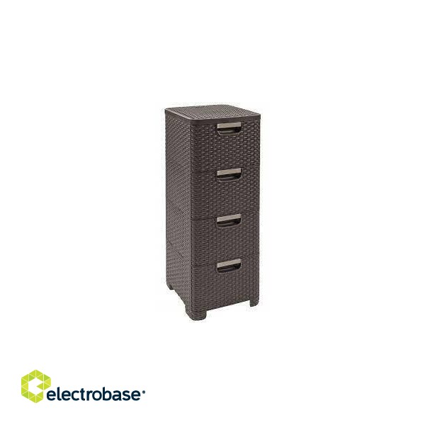 CURVER BOOKCASE WITH 4 DRAWERS 4x14L /DARK BROWN