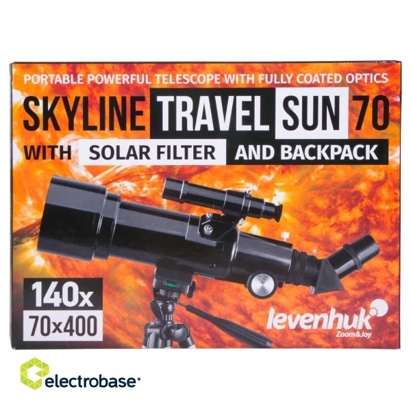 Levenhuk Skyline Travel Sun 70 Refractor Black paveikslėlis 3