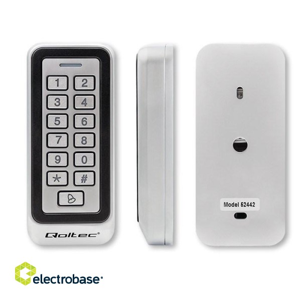 Qoltec 52442 Code lock RHEA with RFID reader | Code | Card | key fob |Doorbell | IP68 | EM фото 3