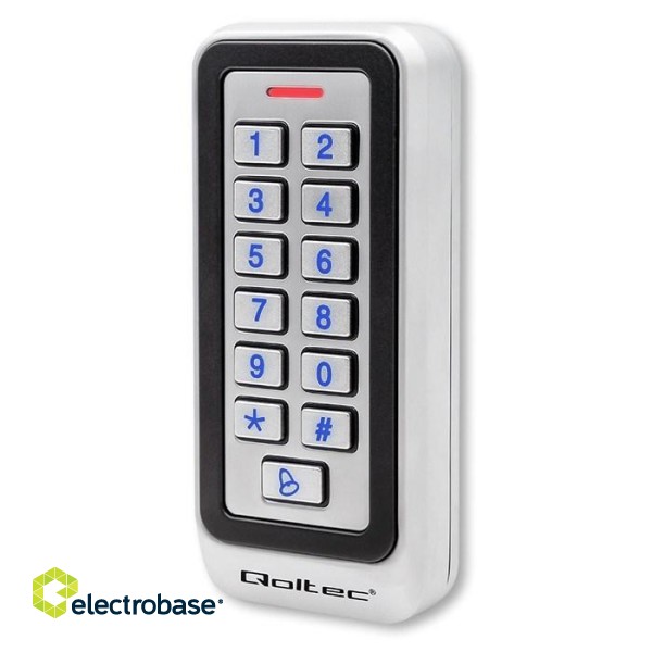 Qoltec 52442 Code lock RHEA with RFID reader | Code | Card | key fob |Doorbell | IP68 | EM фото 6