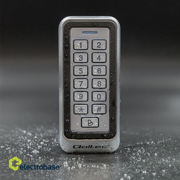 Qoltec 52442 Code lock RHEA with RFID reader | Code | Card | key fob |Doorbell | IP68 | EM paveikslėlis 8