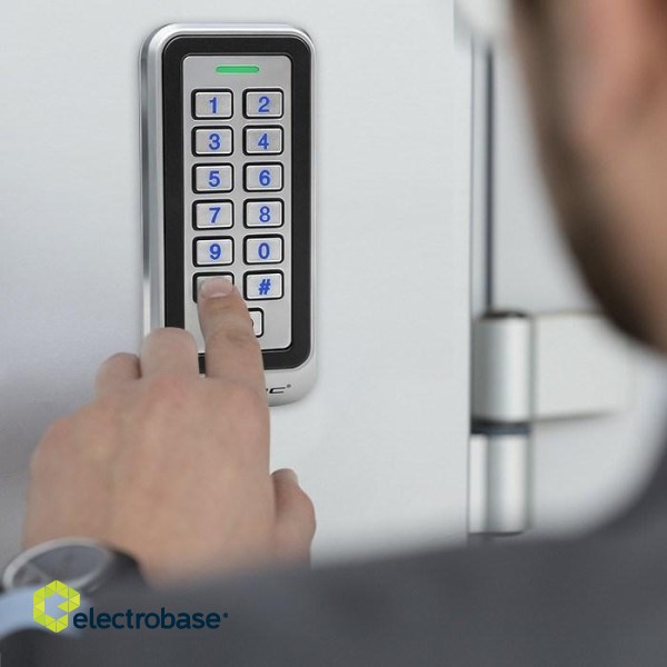 Qoltec 52442 Code lock RHEA with RFID reader | Code | Card | key fob |Doorbell | IP68 | EM фото 9