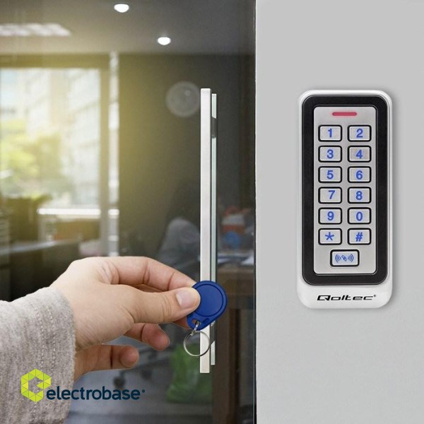 Qoltec 52443 Code lock TRITON with RFID reader Code | Card | key fob | IP68 | EM фото 6