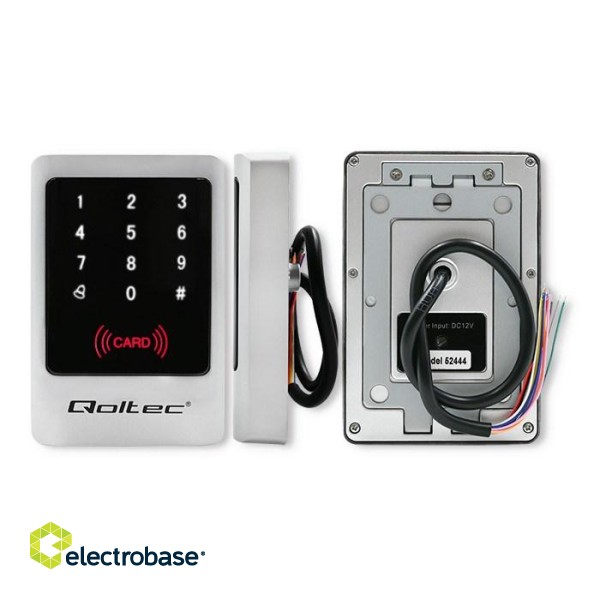 Qoltec 52444 Code lock MIMAS with RFID reader Code | Card | key fob | Doorbell button | IP68 | EM image 7