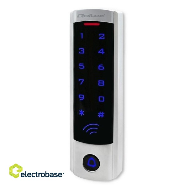 Qoltec 52445 Code lock DIONE with RFID reader Code | Card | key fob | Doorbell button | IP68 | EM image 1