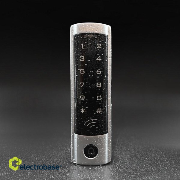 Qoltec 52445 Code lock DIONE with RFID reader Code | Card | key fob | Doorbell button | IP68 | EM image 3