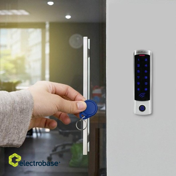 Qoltec 52445 Code lock DIONE with RFID reader Code | Card | key fob | Doorbell button | IP68 | EM image 6