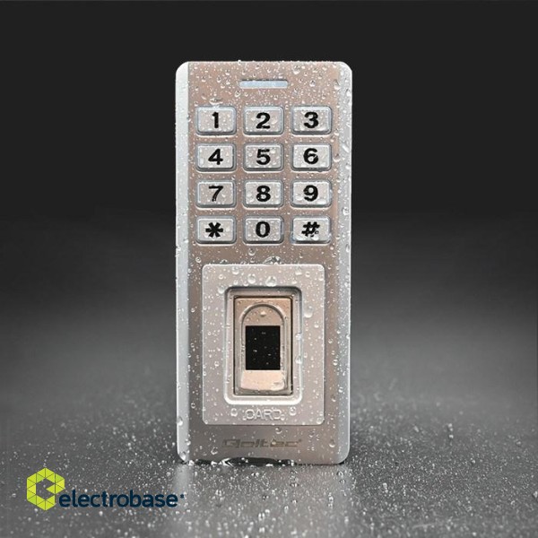 Qoltec 52447 Code lock OBERON with fingerprint reader | RFID | Code | Card | key fob | Doorbell | IP68 | EM image 3