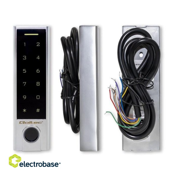 Qoltec 52448 Code lock TITAN with fingerprint reader | RFID | BT 4.0 |Code | Card | key fob | Doorbell| IP68 | EM paveikslėlis 9