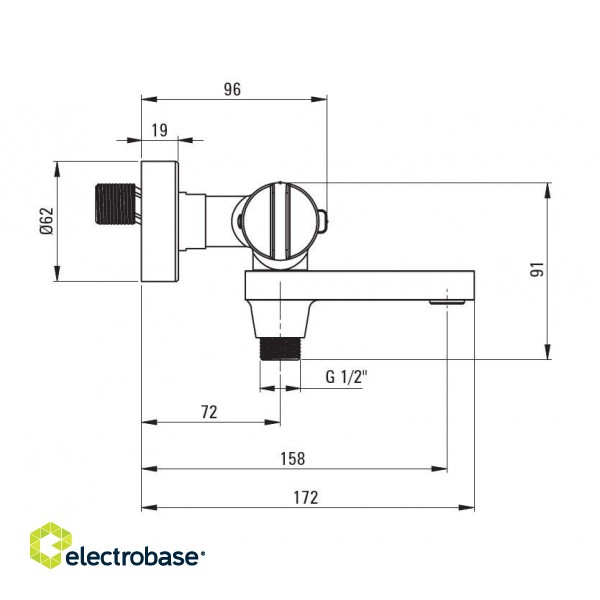 Thermostatic bathtub mixer image 2