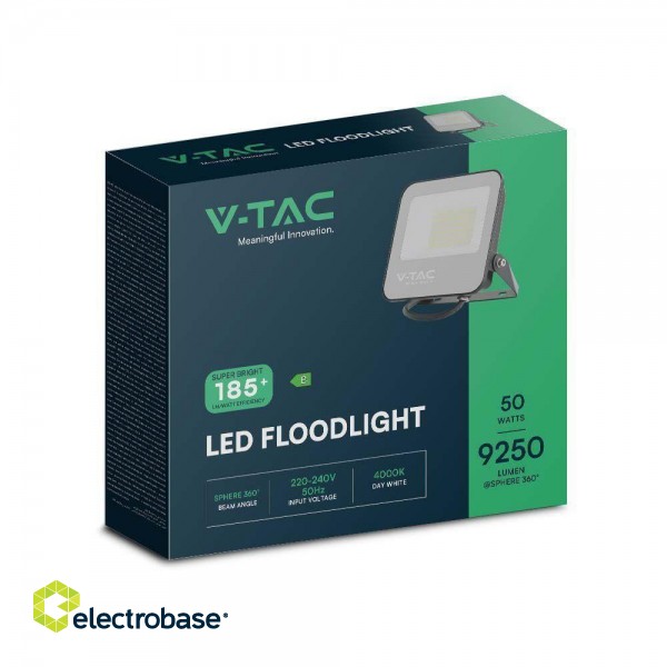 Projektor LED V-TAC 50W 185Lm/W VT-4456 6500K 9250lm image 1
