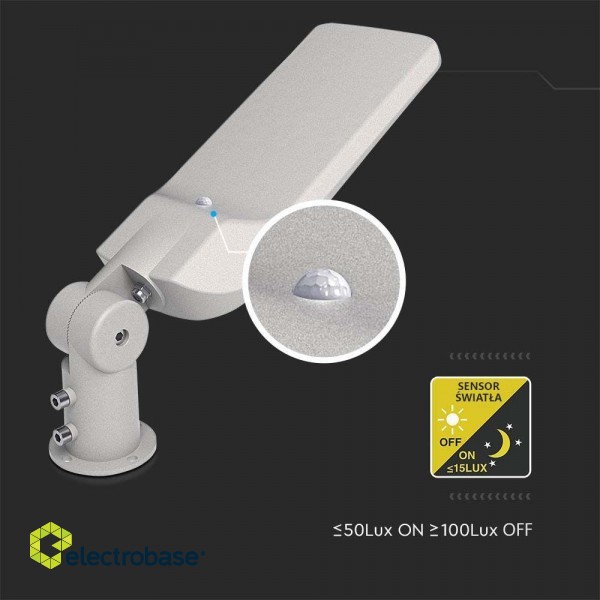 V-TAC SAMSUNG CHIP LED street luminaire with control and light sensor 100W 120Lm/W VT-139ST-S 4000K 11000lm image 5