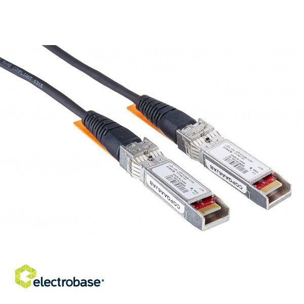 Cisco 10G Direct Attach Twinax SFP+ Cable, Passive, 30AWG Cable Assembly, 3 M, Orange, 5-Year Standard Warranty (SFP-H10GB-CU3M=) фото 1