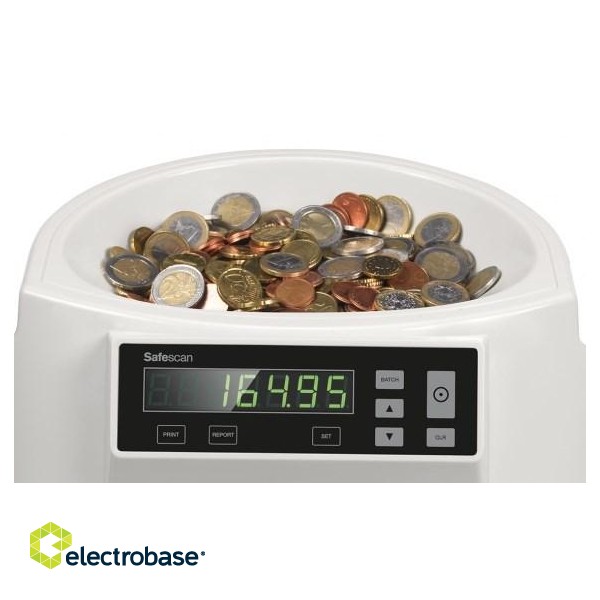 Safescan 1250 PLN Coin counting machine White paveikslėlis 7