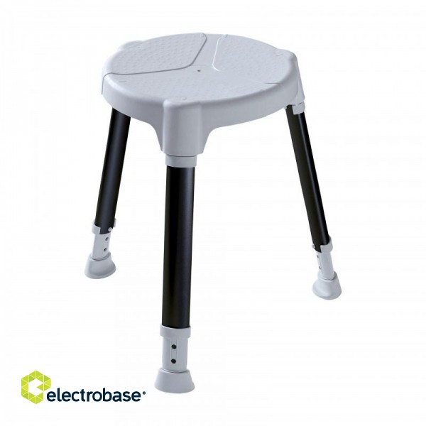 Dietz Tayo SilverLine - antibacterial round shower stool with height adjustment paveikslėlis 1
