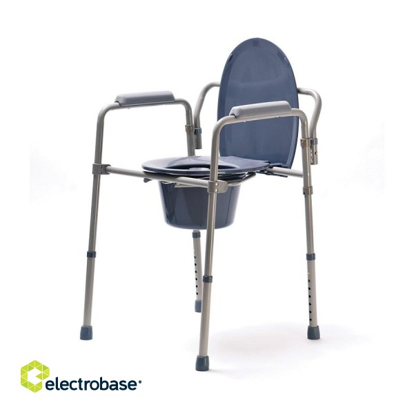 Height-adjustable folding toilet chair image 1