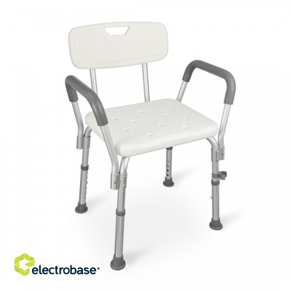 Shower stool with backrest and handles image 1