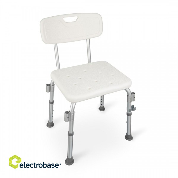 Shower stool with backrest and handles image 3