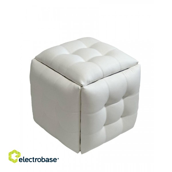 Puff-transformer 5in1 - 5 stools in 1 pouffe white eco leather фото 4