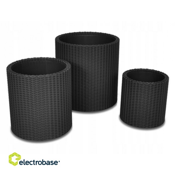 KETER SET OF 3 PLANTERS S+M+L ANTHRACITE