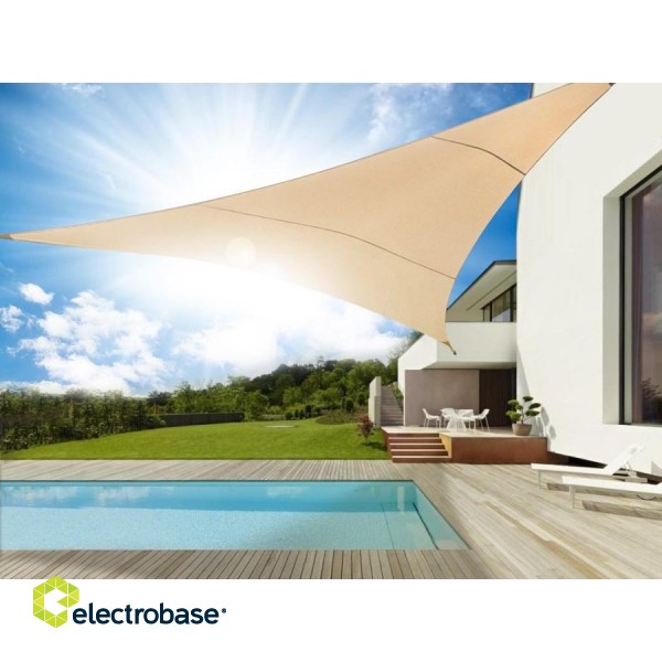 Shade Sails Sun UV Protection 3,6m triangle creamy hydrophobic surface sunflower GreenBlue GB500 paveikslėlis 3