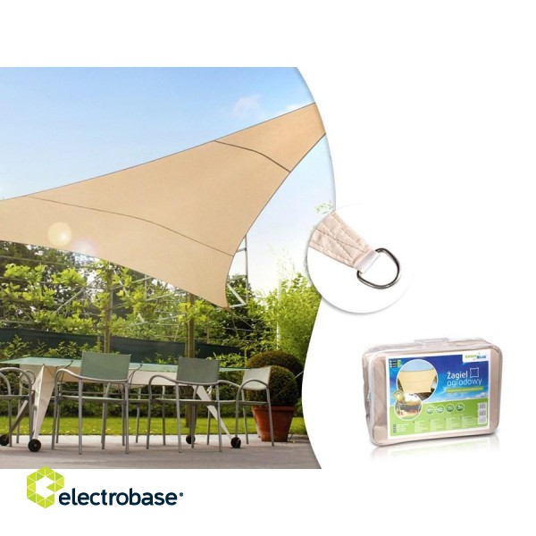 Shade Sails Sun UV Protection 3,6m triangle creamy hydrophobic surface sunflower GreenBlue GB500 paveikslėlis 8