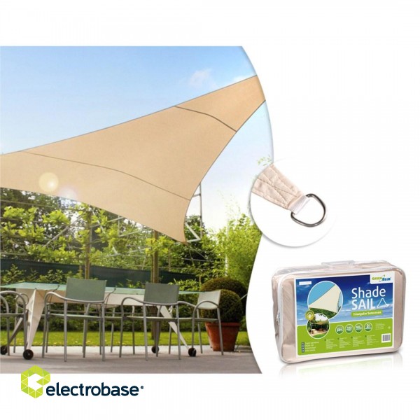 Shade Sails Sun UV Protection 3,6m triangle creamy hydrophobic surface sunflower GreenBlue GB500 paveikslėlis 10
