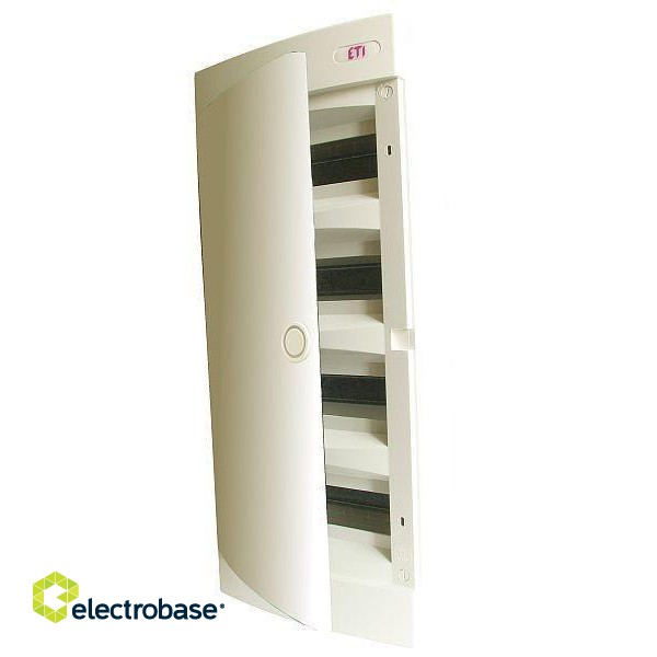 ECT48PO-s plastmasas sadalne sadalne 48 moduļi virsapmetuma baltas durvis, 28 PE / 4x6 N IP40