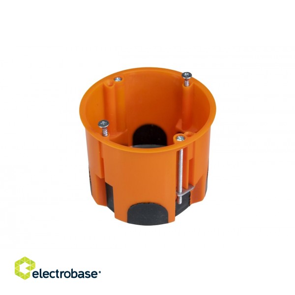 Mounting box for gypsum walls, orange, d68/60, two component, deep windproof