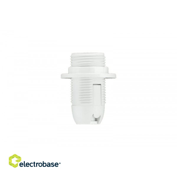 Lamp holder, thermoplastic, whiteE14-1  flange