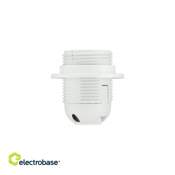 Lamp holder, thermoplastic, whiteE27-1  flange