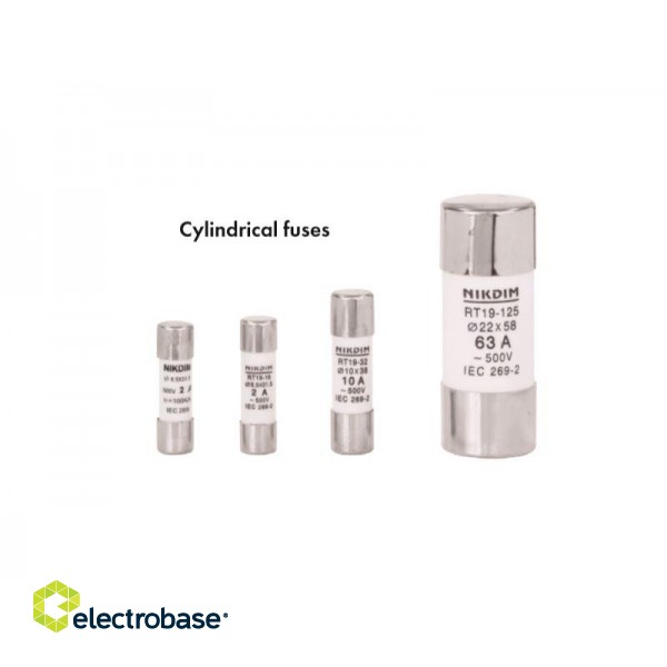 Cylindrical fuse 10x38 10A aM