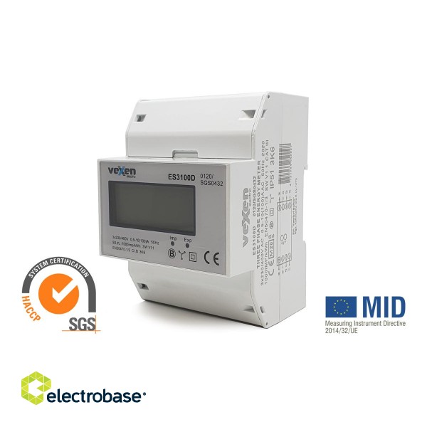 ESM3100D Trisfāžu elektroenerģijas skaitītājs 100A ar MID sertifikātu
