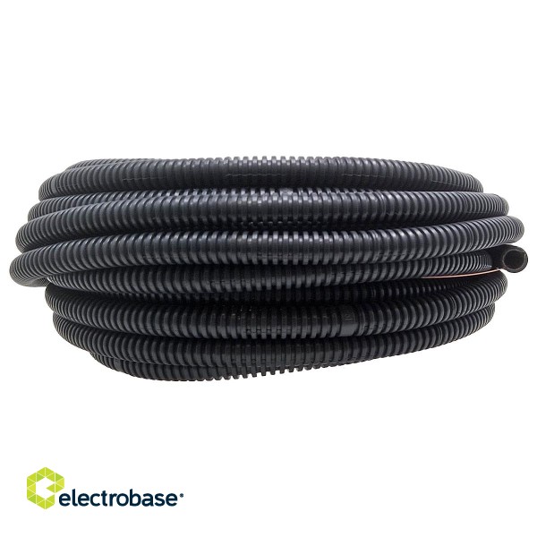 Flexible outdoor corrugated black pipes with pilot 25mm/750N/25m