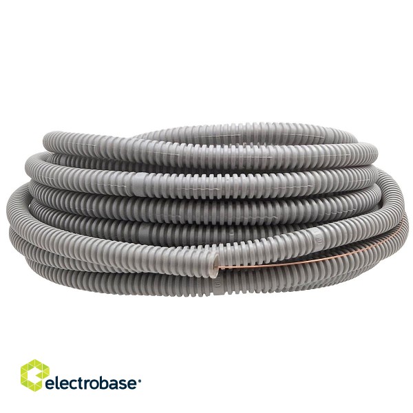 Flexible corrugated gray pipes with pilot 20mm/320N/25m