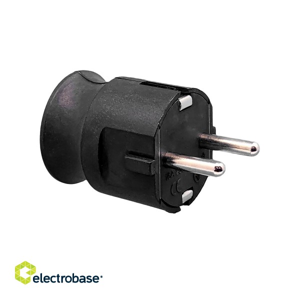 VX1101B - Earthed, black plug with straight wire entry