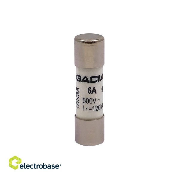 10x38 gG 6A cylindrical fuse link 500VAC